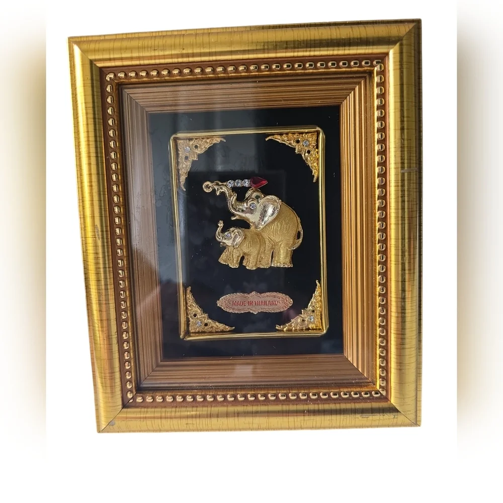 Elephants Table Frame With Stand Decorated With Stones.